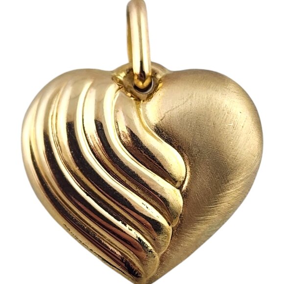 14 Karat Yellow Gold Puffy Heart Pendant #19297